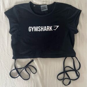 Gymshark Black Crop Top with Ties-Around